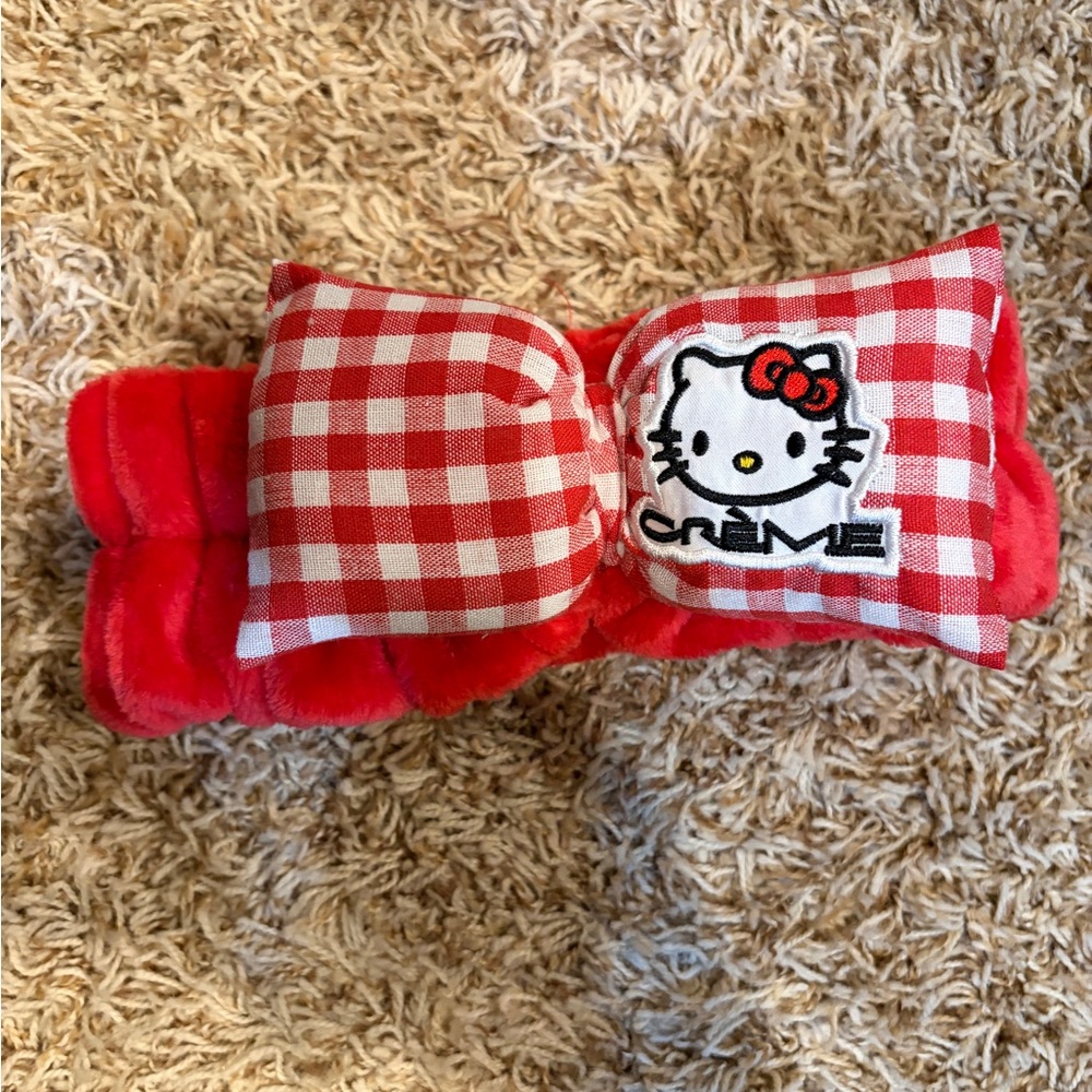 Hello Kitty Red and White Checkered Bow Headband